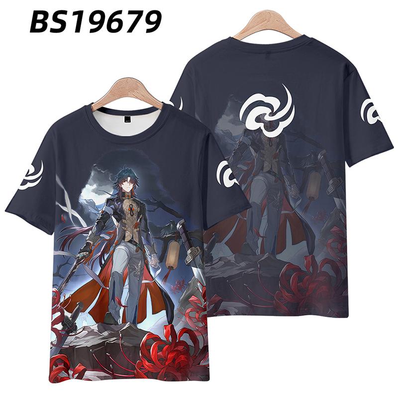 Хонкай: Футболка для косплея Star Rail Blade, костюм Blade с 3D-принтом, модная футболка для вечеринок, уличная одежда, рубашка с коротким рукавом