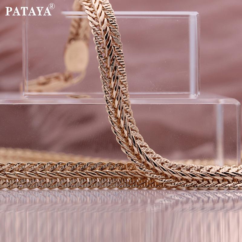 PATAYA Цвет розового золота, итальянское ожерелье ручной работы, унисекс, длинная цепочка