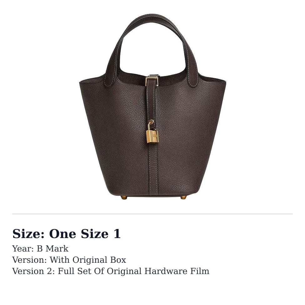 HERMES Picotin Lock Barenia Faubourg Calfskin Basket Bag, Bucket Bag, Handbag 18 Women's 46 Ebene Ebony H077913CC46