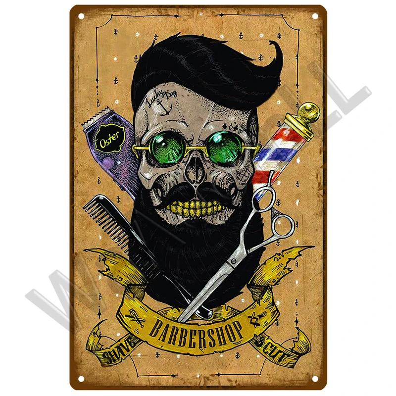Парикмахерская Ретро Паб Бар украшения жестяная вывеска потертый шик домашний декор доска металлическая вывеска настенный постер винтажный декор искусство винтаж