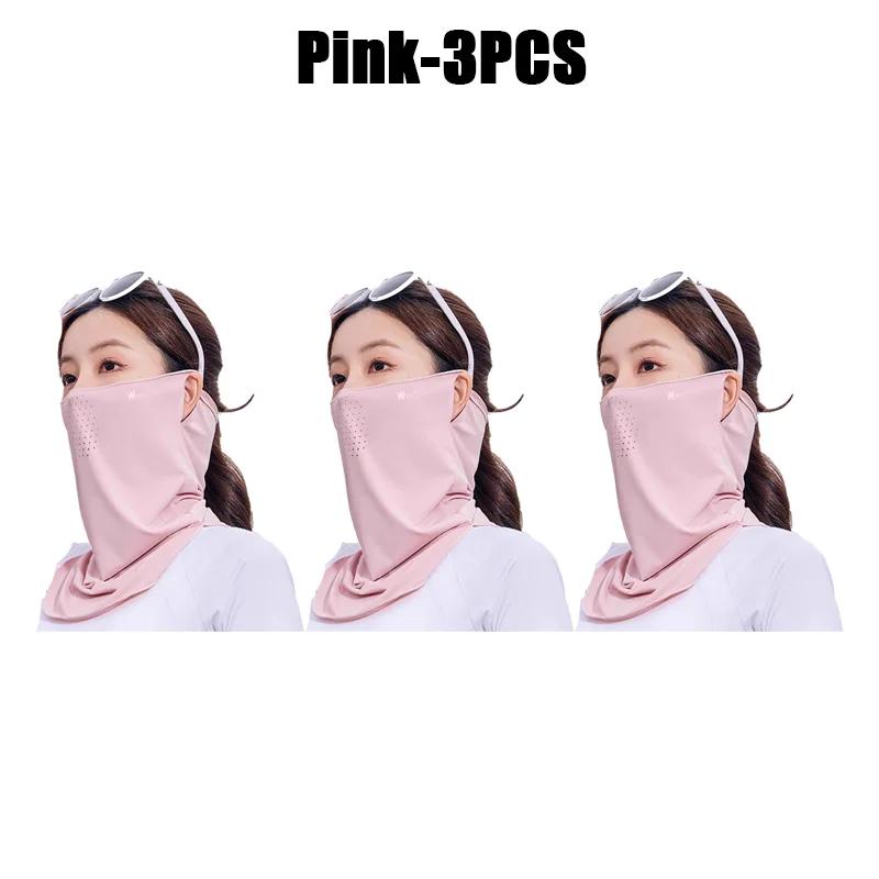 Sun Protection Mask Ice Silk Breathable Ear Loop Mask Elastic Sunscreen Anti-UV Face Covering Thin Breathable Sports Neck Gaiter