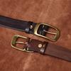 Men's Belt Retro Emboss Personality Beveled Handmade Men's First Layer Cow Leather Belt Men's Leather Pin Buckle Jeans Belt Men's