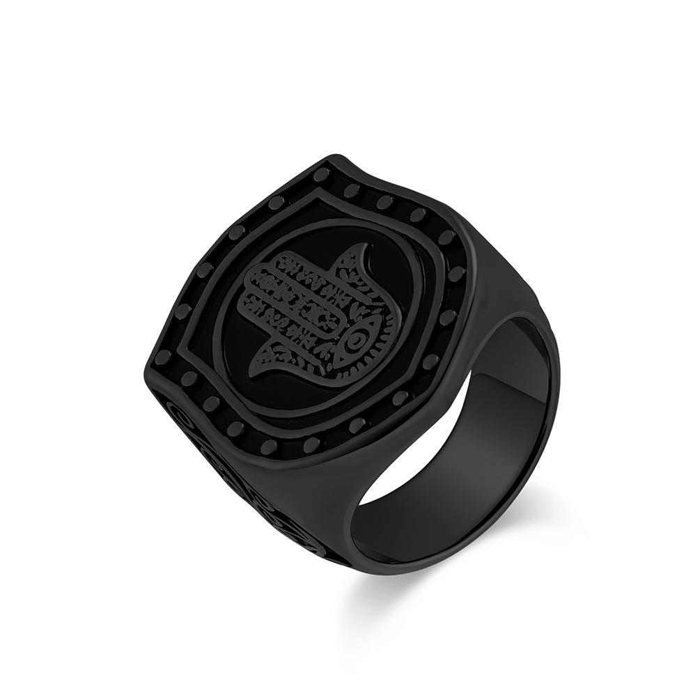 Кольцо из нержавеющей стали в стиле западной азии, североафриканское, винтажное, рука Фатимы, для мужских традиционных доспехов, панк-стиль, хип-хоп, кольцо на палец