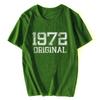 Хипстер Сделано в 1972 Оригинальная винтажная футболка Мужская хлопковая футболка Папа Отец Старая футболка с коротким рукавом Новое поступление Топы