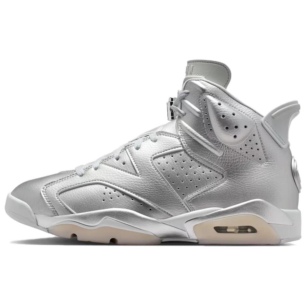PSG x Jordan Air Jordan 6 Abrasion Resistant High top Vintage Basketball Shoes Men's Silver IQ5135-001