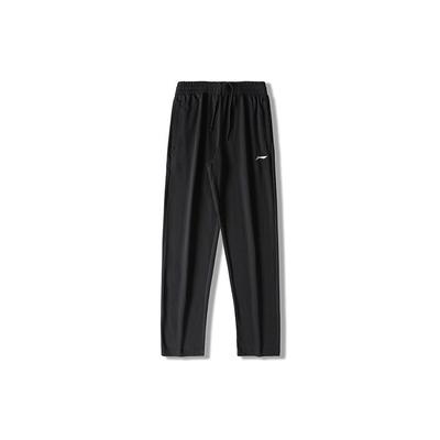 Мужские трикотажные спортивные брюки Li Ning с эластичной талией, прямые, черного цвета AKLS451-1