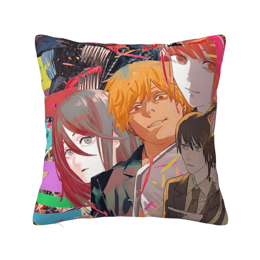Anime Chainsaw Man Square Pillow Cases Cushion Cover Awesome Zippered Decor Throw Pillow Case Cover for Car