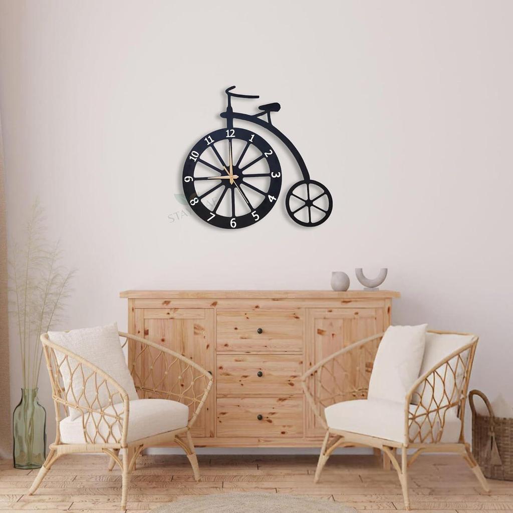 50 см / Металлические аналоговые настенные часы для украшения дома | Декоративные настенные часы с циклом для гостиной, стильные | Дизайнерские настенные часы для спальни