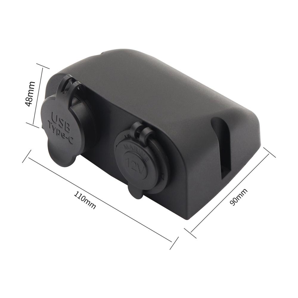 10-30 В QC3.0 и TYPE-C Двойное зарядное устройство Автомобильный прикуриватель Разъем-штекер Для лодки автомобиля