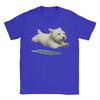 Unisexs Tshirt Funny Running Dog Art Print Cute Westie Dog Fun Cotton Tee Shirt Short Sleeve T Shirts Crewneck Clothing Unique