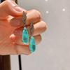 Jewelry Simulation Paraiba, Para Green, Big Water Drop Jewelry Set Stud Earrings 10 * 20 Pendant 15 * 25