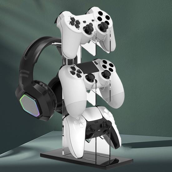 Кронштейн для геймпада, универсальный трехуровневый игровой контроллер и подставка для гарнитуры для PS5/PS4/PS3/PS2/Switch Pro/Xbox