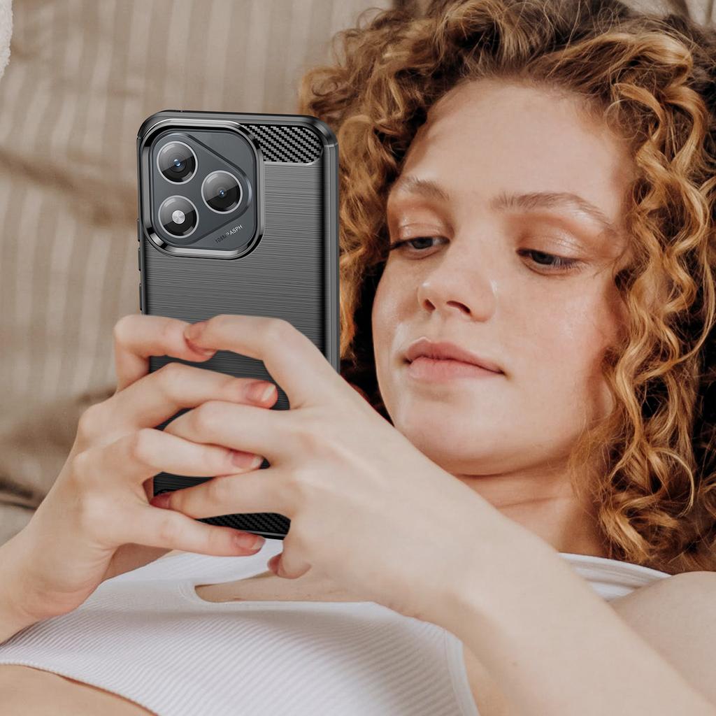 Для Honor 400 Lite/X70i Чехол Защитный чехол для телефона Текстура углеродного волокна Матовый