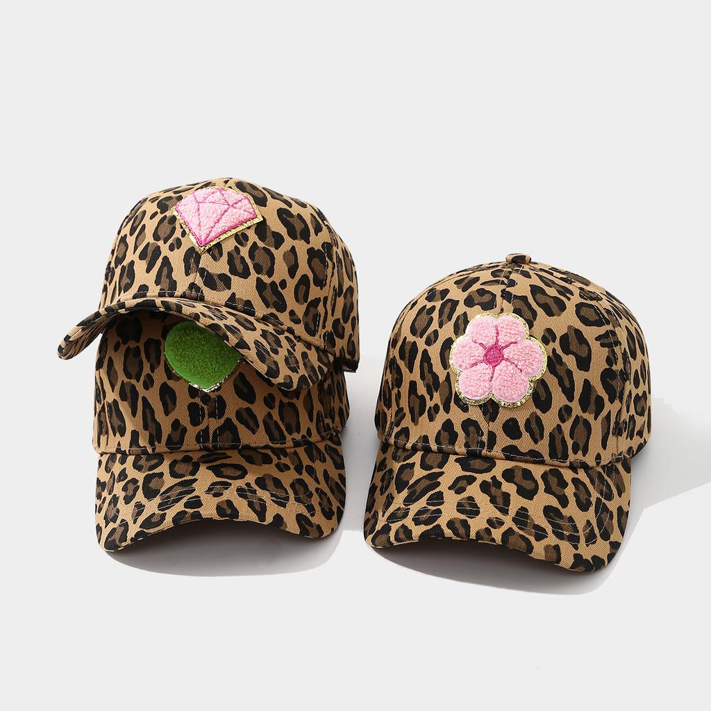Retro Towel Paste Cloth Pattern Leopard Print Baseball Cap For Women Autumn New Famous Fashion Duckbill Cap Shopping Hat
