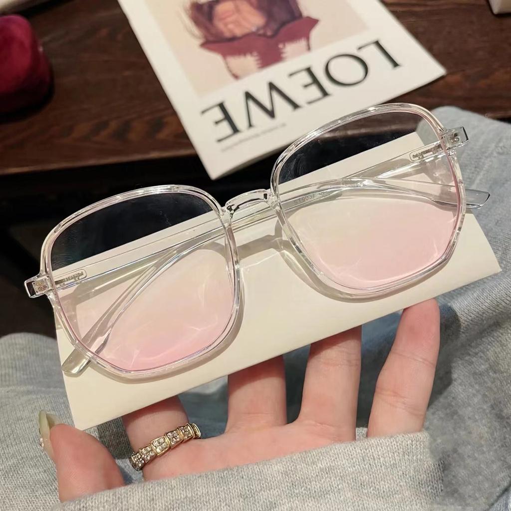Pink Blusher Gradual Glasses Fashion Computer Anti Blue Light Goggle Women's Girl Decorative Cute Eyewear Glasses