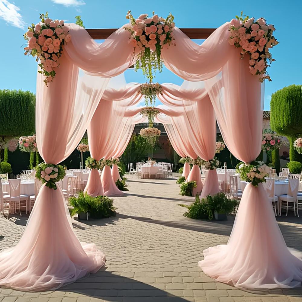 Свадебная арка, драпировочная ткань, прозрачная сетка, марля для Пасхи, девичника, задний план для вечеринки на открытом воздухе, арки, украшение для церковной церемонии