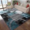 1pc Blue Ombre Graffiti Geometric Blocks Design Living Room Carpet Modern & Minimalist Floor Mat Mat For Bedroom Decor