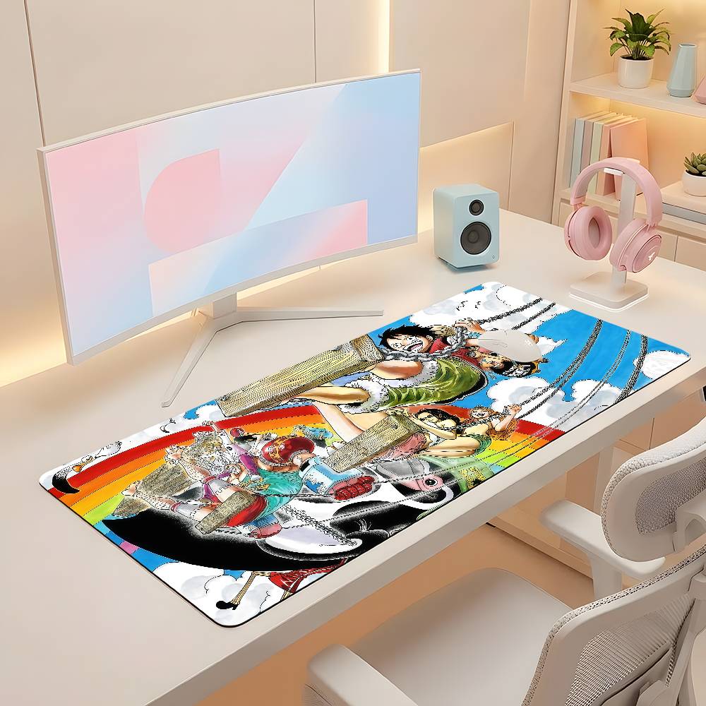 One Piece Straw Hat Pirates Gaming Mouse Pad Large Rubber Keyboard Desk Mat With 2MM Stitched Edge Design