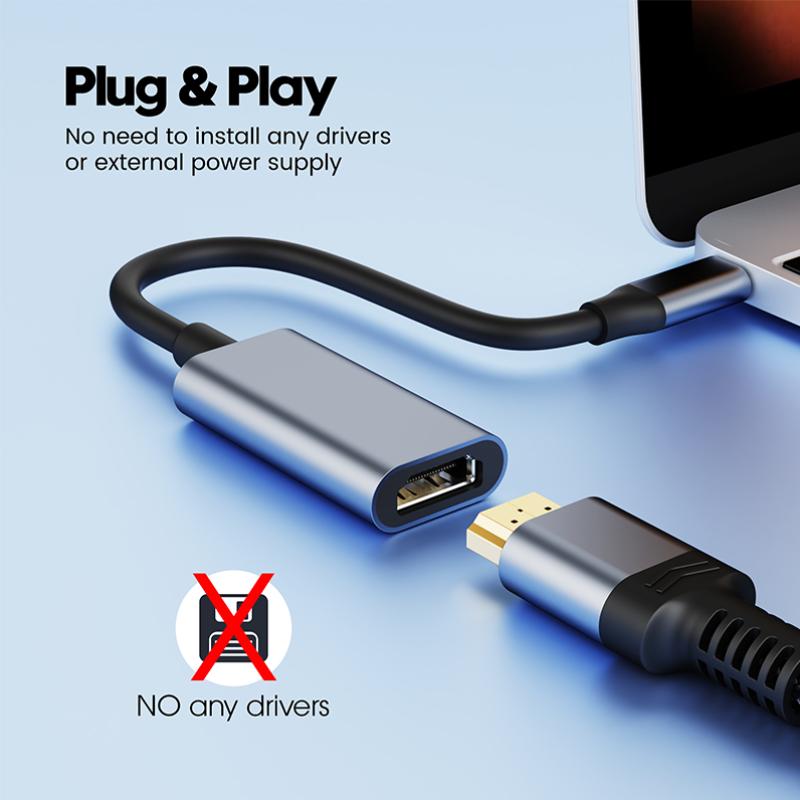 Адаптер USB-C на HDMI 4K, кабель-конвертер USB C USB3.1 Male на HDMI-совместимый Female для ноутбука, iPad, планшета, телевизора, MacBook, Galaxy