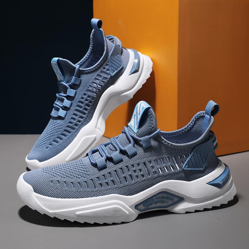 2025 Men's Shoes Spring New Fashion Sports Shoes Men's Fly-woven Breathable Mesh Casual Shoes Men's