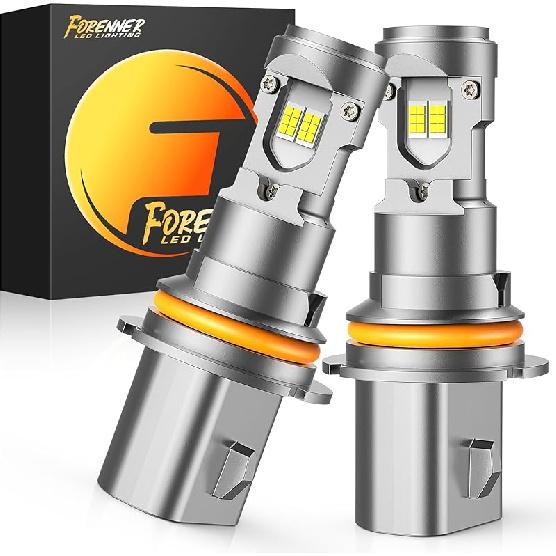 Forenner 9006 9005 Light Bulbs Combo, Ultra Brightness 6500K Cool White, 9005/HB3+9006/HB4 Fog Light Bulbs, 1:1 Size Front Fog Lamps, Play-N-Plug,