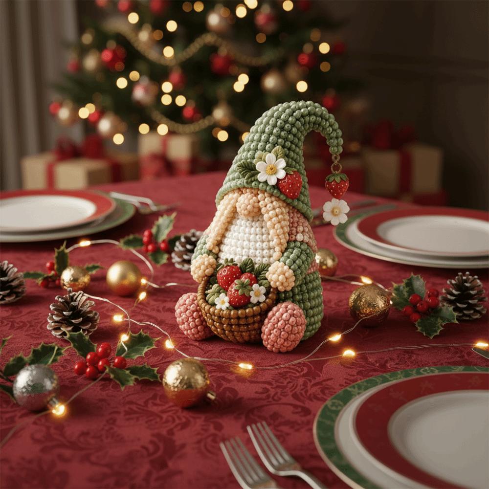 Handmade Beaded Dwarf Ornament Craft Kit Cozy Gnome DIY Bead Kit Adults