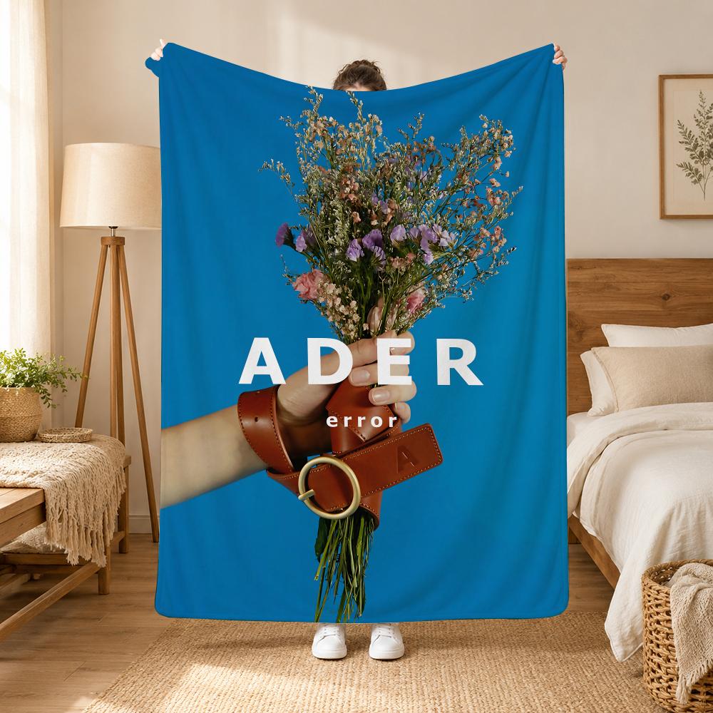 ADER Error Fashion Throw 240g flannel blanket, suitable for sofas, beds, offices, exquisite gift blankets