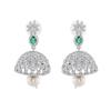 Женские дизайнерские серьги Estele Jaliwala Jhumka с родиевым покрытием и жемчугом и изумрудными кристаллами
