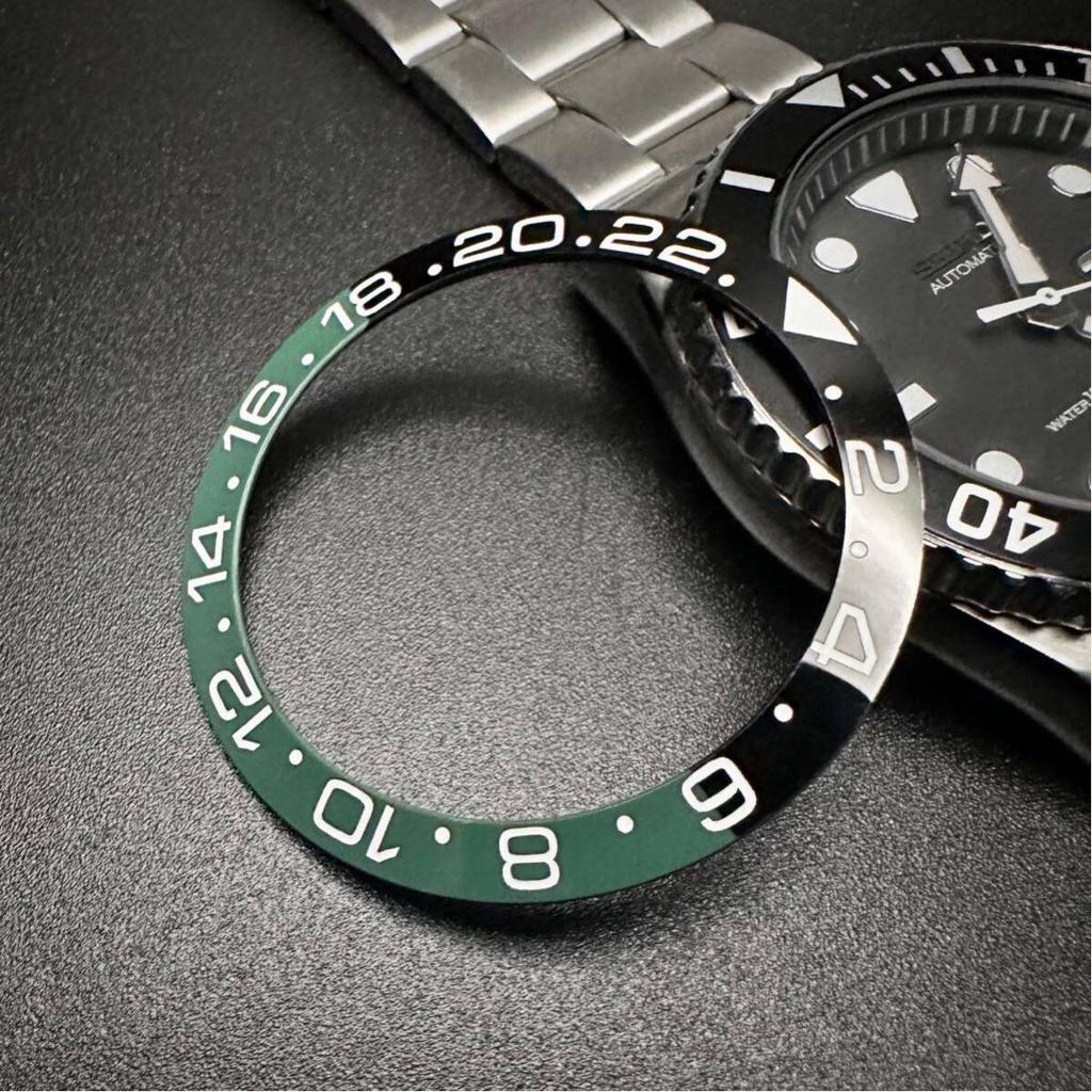 SEIKO 38 мм Керамический наклонный внутренний безель для SKX031 MOD Custom GMT Master Sprite SKX033 7S26-0040 Запчасть Aftermarket