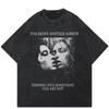 Футболка унисекс с графическим рисунком «Человеческое лицо в зеркале» Streetwear 2024