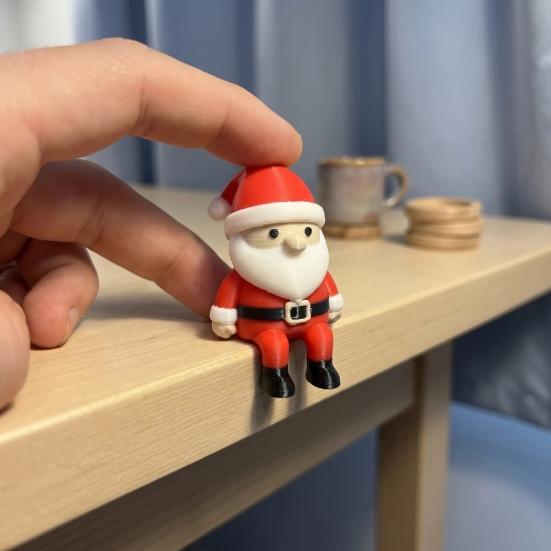 Рождественское украшение для камина, 3D-печатная фигурка Санта-Клауса, Декорация-сидячка на полку, Прочная фигурка, Маленькая статуэтка гнома для рабочего стола, дома, Сезонный подарок