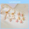 Pearl Shell Geometric Earrings With Electroplated Finish For Summer Beach Fashion