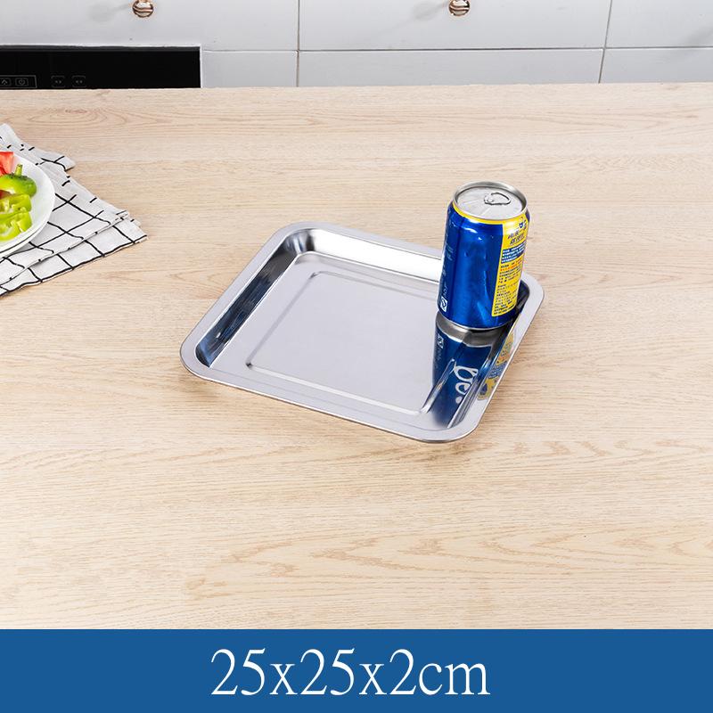 Квадратный поднос из нержавеющей стали для хранения продуктов, мелкое блюдо для вареных колбас, противни для выпечки хлеба, кухонные принадлежности