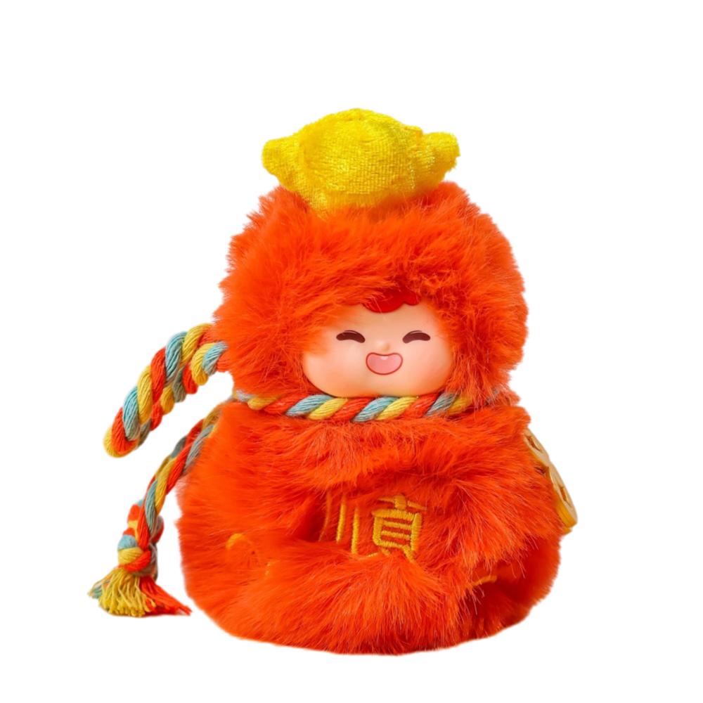 Kawaii Plush Doll Keyring Ornaments Good Luck Pendant Creative Mini Gourd Keychain  for Lovers