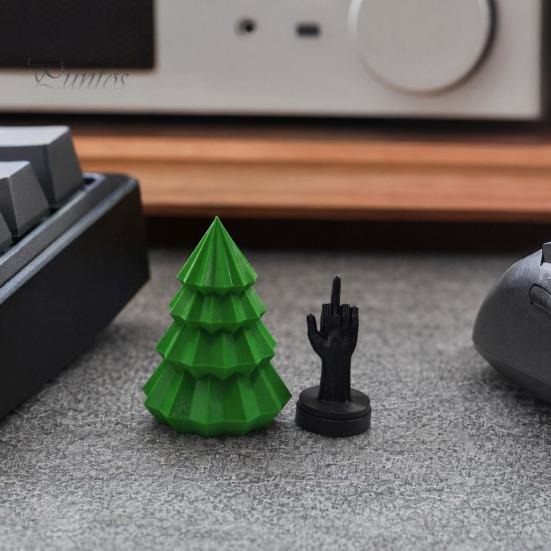 Невыцветающая Рождественская Игрушка-Спиннер 3D Печать, Дерево с Фигуркой Среднего Пальца, Современный Минималистичный Декор для Стола, Многослойная Геометрия для Праздничного Дома