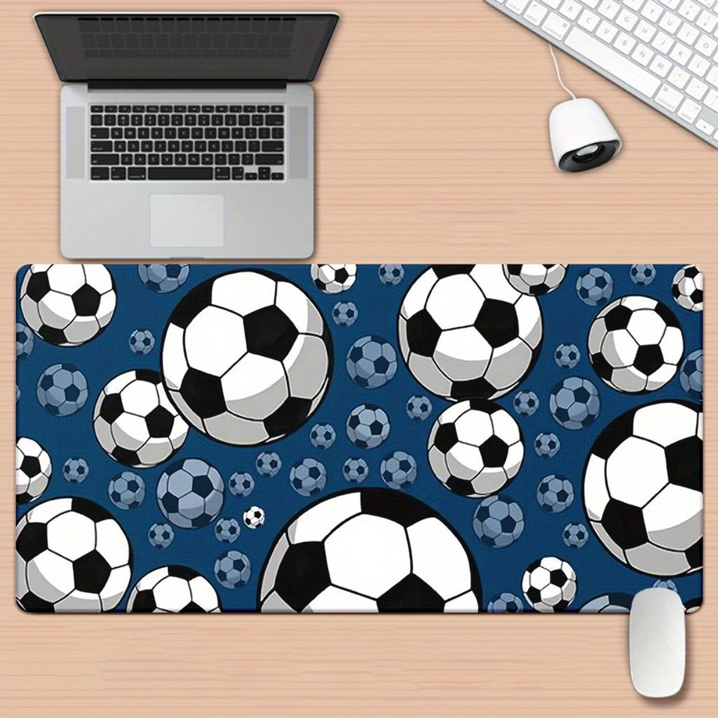 1PC Football XL Gaming Mousepad, Keyboard Computer Desks, Non-Slip Rubber Base for PC Accessories, Blue Mouse Pads 1000x500mm