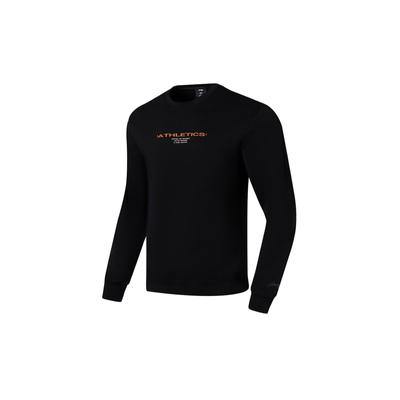 Li Ning Letter Повседневная спортивная толстовка с круглым вырезом и длинным рукавом Мужская толстовка Черная AWDSF87-4