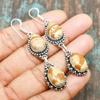 Picture Jasper Gemstone Handmade 925 Sterling Silver Earring For Her