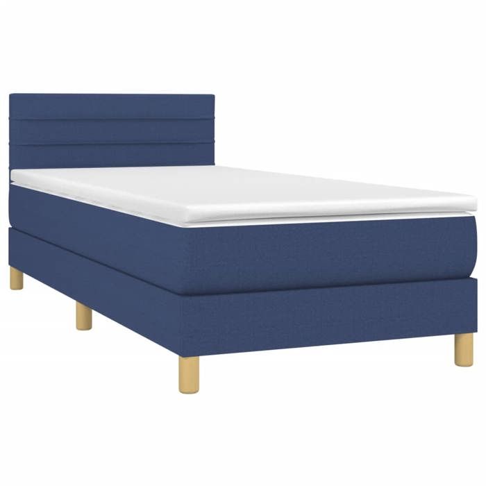 Maison Exclusive - Sommier à lattes de lit avec matelas Bleu 100x200 cm Tissu