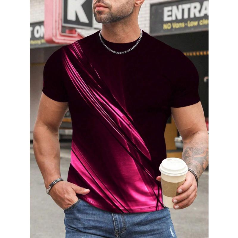 Fashion Men's T-shirt 3D Gradient Print Short-sleeved T-shirt Daily Wear 6XL Simple Print Fashion Casual Round Neck T-shirt
