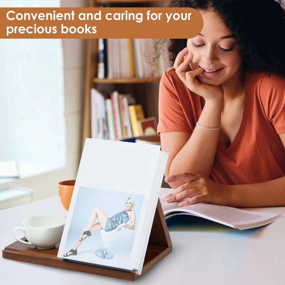 Owl Triangle Book Stand Handmade Desktop Bookend Organizer Multifunctional Recipe Shelf Bedroom