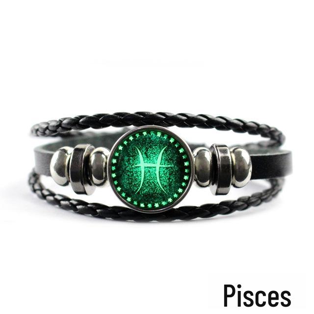 Кожаные браслеты со знаком зодиака - европейские и американские многослойные парные браслеты своими руками