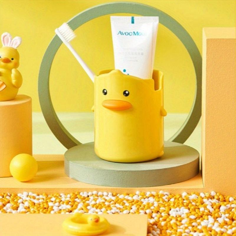 Желтый утенок органайзер для стола-Хранение офисных и школьных принадлежностей для ручек- Веселый декор рабочего места | Игривый дизайн | Декоративное хранение.