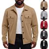 Мужская сверхпрочная рабочая куртка в стиле ретро для поездок на работу с длинными рукавами и плюшевой подкладкой, удобная и свободного кроя