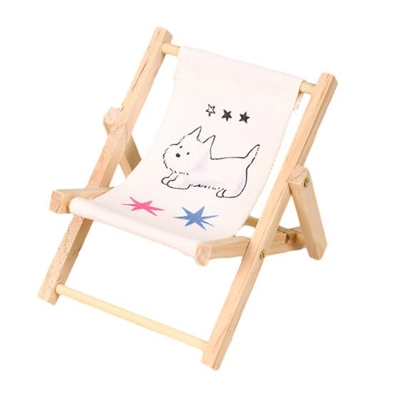 Подставка для телефона Yousheng Конструкция из массива дерева и холста Дизайн мини-шезлонга Регулируемый под разными углами держатель для телефона Настольное украшение