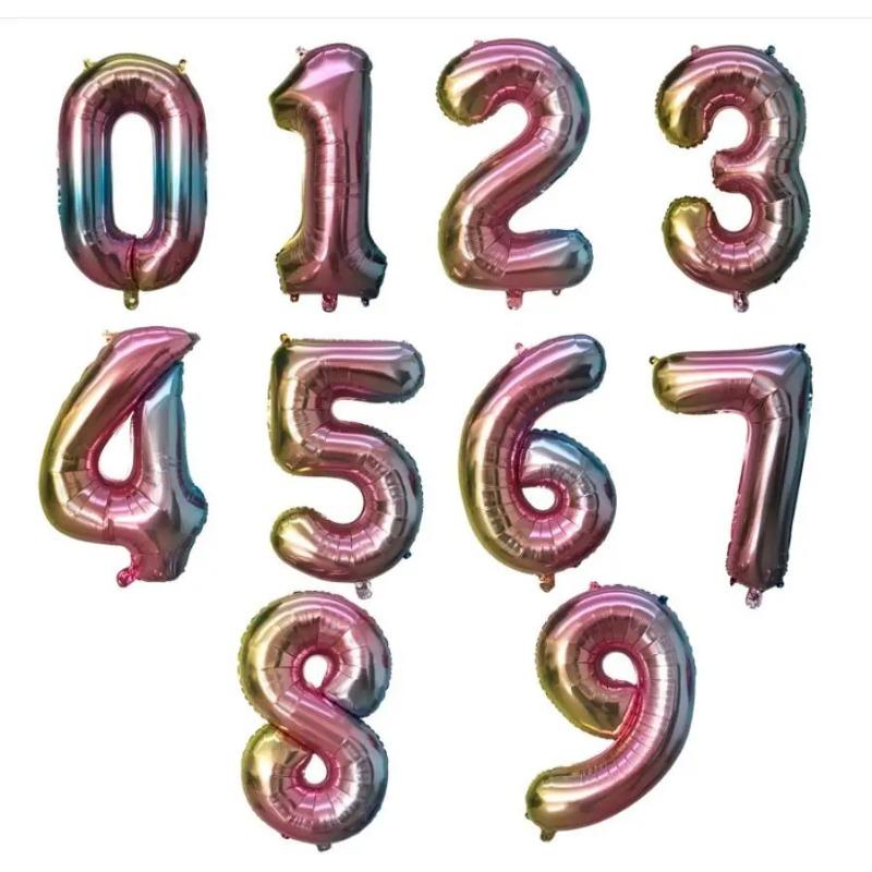 16 32 Inch Foil Birthday Balloons Number Ballon Figures Wedding Happy Birthday Party Decorations Kid Baloons Birthday