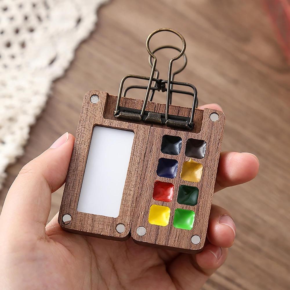 Wooden Wooden Paint Empty Box Empty Box 8 Grid 0.5ml Watercolor Paint Palette Drawing Tool