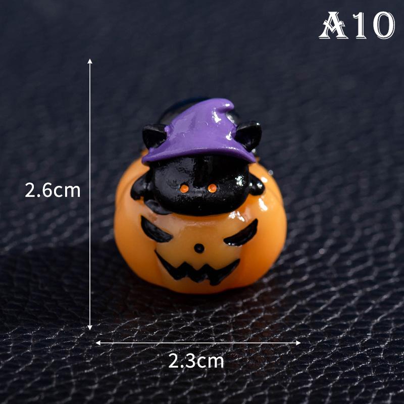 Cute Halloween Micro Landscape Miniature Figurines Resin Craft Mini Fairy Garden Ornaments Cute Pumpkin Ghost Decoration