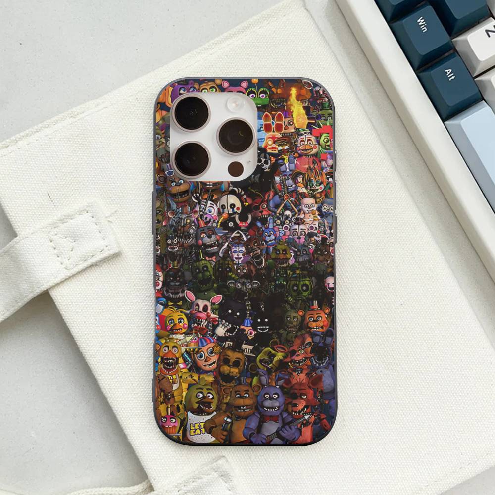 Игровой F-Five N-Nights At F-FreddyS Чехол для телефона для iPhone 17 16 15 14 13 12 11 Гофрированный Матовый Мягкий Чехол Противоскользящий