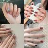 24pcs/box Quick Nails Various Glitter Butterfly Simple Manicure Stickers Wearable DIY Finished Fake Nails
